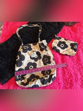 Cloth Miss Adola Canvas Tote Bag with Matching  cosmetics zip